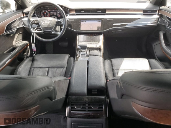 2019 Audi A8 with VIN WAU8DAF88KN016914, listed as a Copart auction lot 57621665 with 47,647 mi miles and Salvage title. Bid and sale history available at DreamBid. Image 8.