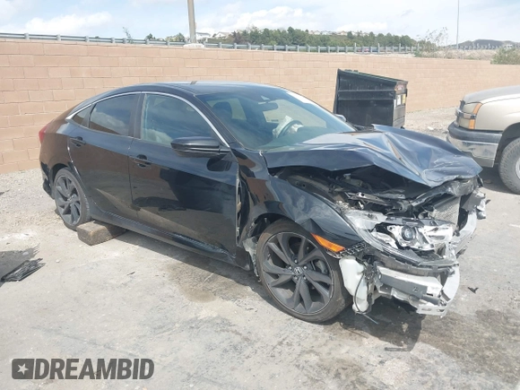 2020 Honda Civic Sedan Sport with VIN 19XFC2F82LE212906, listed as a IAAI auction lot 41915484 with 82,162 mi miles. Bid and sale history available at carsss.com. Image 1.