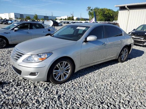 2009 Hyundai Genesis with VIN KMHGC46F69U055627, listed as a Copart auction lot 49956565 with 108,182 mi miles and Non Repairable. Bid and sale history available at carsss.com. Image 1.