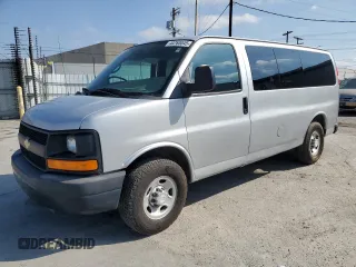 2014 Chevrolet Express Passenger LS with VIN 1GAWGPFG9E1185033, listed as a Copart auction lot 44763045 with 185,883 mi miles and Salvage title. Bid and sale history available at DreamBid. Image 1.