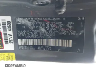 2014 Toyota Sienna L with VIN 5TDZK3DC4ES407928, listed as a IAAI auction lot 41887349 with 208,289 mi miles. Bid and sale history available at carsss.com. Image 9.