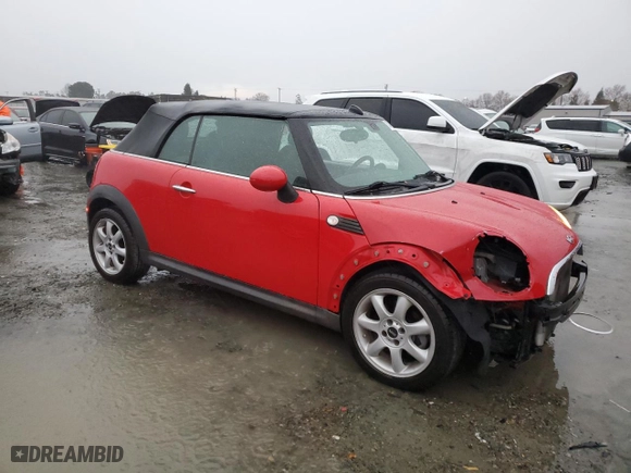 2009 MINI Cooper Convertible with VIN WMWMR33539TU96291, listed as a Copart auction lot 83849744 with 65,056 mi miles and Salvage Title. Bid and sale history available at carsss.com. Image 4.