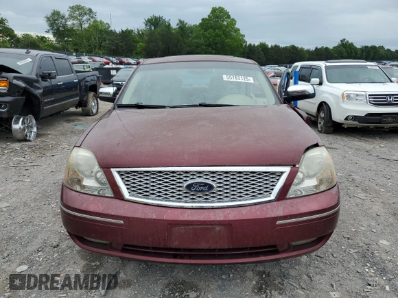 2005 Ford Five Hundred Limited with VIN 1FAFP25195G136277, listed as a Copart auction lot 55783125 with Not provided miles and Salvage title. Bid and sale history available at DreamBid. Image 5.
