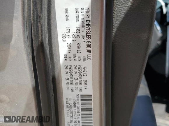 2014 Dodge Durango SXT z VIN 1C4RDJAG5EC971305, wystawiony jako Copart lot #55342835 z przebiegiem 72 159 mil mil oraz Szkoda całkowita • Salvage title. Historia ofert i sprzedaży dostępna na DreamBid. Obrazek 13.