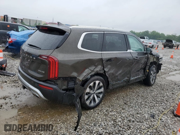 2020 Kia Telluride EX z VIN 5XYP3DHC0LG057552, wystawiony jako Copart lot #58698355 z przebiegiem 55 102 mil mil oraz Szkoda całkowita • Salvage title. Historia ofert i sprzedaży dostępna na DreamBid. Obrazek 3.