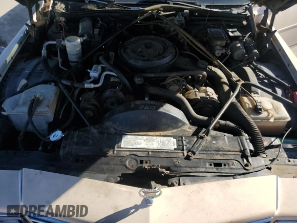 1988 Cadillac Brougham z VIN 1G6DW51Y9J9710161, wystawiony jako Copart lot #87093424 z przebiegiem 59 519 mil mil oraz Czysty tytuł • Clean title. Historia ofert i sprzedaży dostępna na DreamBid. Obrazek 11.