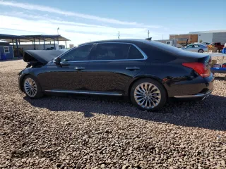 2017 Genesis G90 5.0L Ultimate with VIN KMHG54JH1HU031365, listed as a Copart auction lot 42460714 with 114,816 mi miles and Salvage Title. Bid and sale history available at carsss.com. Image 2.