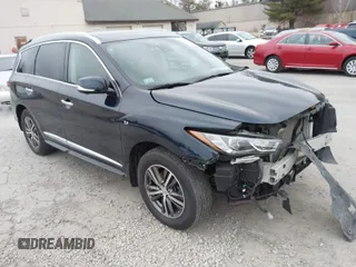 2019 Infiniti QX60 PURE with VIN 5N1DL0MM6KC506211, listed as a IAAI auction lot 41854208 with 120,892 mi miles. Bid and sale history available at carsss.com. Image 1.