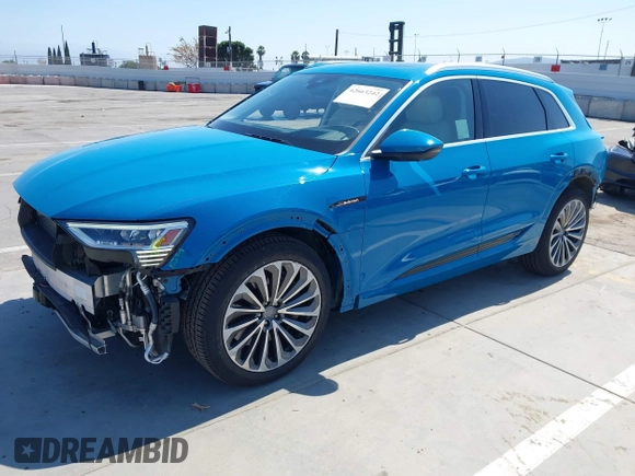 2019 Audi e-tron Prestige with VIN WA1VABGE1KB020498, listed as a IAAI auction lot 42663242 with 46,258 mi miles and . Bid and sale history available at DreamBid. Image 2.