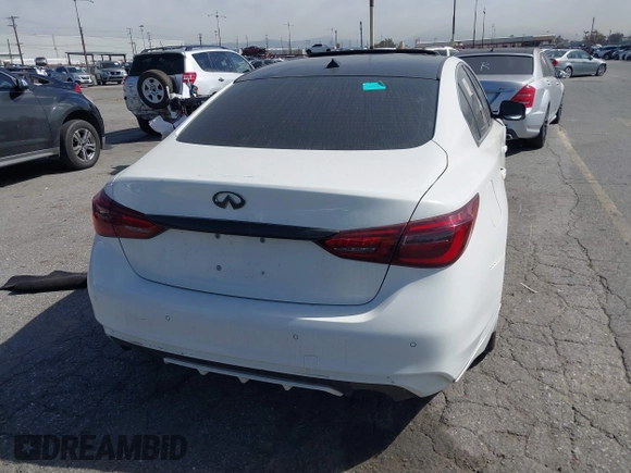 2019 Infiniti Q50 Luxe with VIN JN1EV7APXKM513850, listed as a IAAI auction lot 41689080 with 85,520 mi miles and . Bid and sale history available at DreamBid. Image 16.