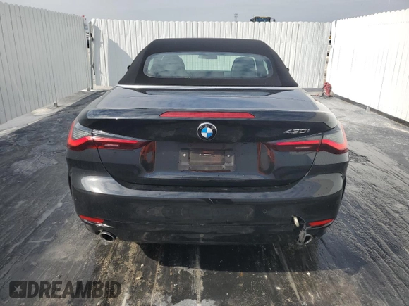 2024 BMW 4 Series 430i with VIN WBA23AT05RCR37355, listed as a Copart auction lot 89371545 with 19,996 mi miles and Salvage title. Bid and sale history available at DreamBid. Image 6.