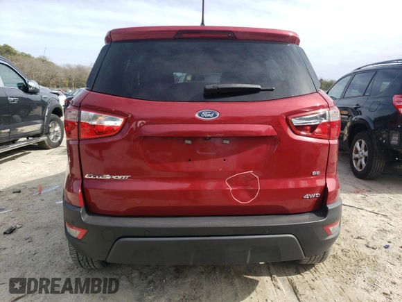 2019 Ford EcoSport SE with VIN MAJ6S3GL0KC259861, listed as a Copart auction lot 48297325 with 21,609 mi miles and Salvage Title. Bid and sale history available at carsss.com. Image 6.