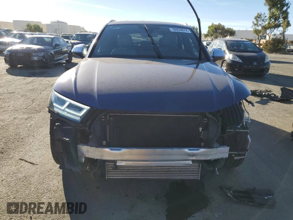 2020 Audi SQ5 Premium Plus with VIN WA1B4AFY4L2077702, listed as a Copart auction lot 76933874 with 76,419 mi miles and Salvage Title. Bid and sale history available at DreamBid. Image 5.