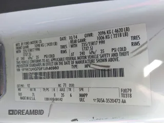 2015 Ford Escape SE with VIN 1FMCU0G70FUA46980, listed as a IAAI auction lot 41213582 with 246,343 mi miles. Bid and sale history available at carsss.com. Image 9.