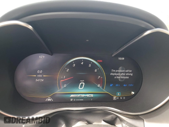 2020 Mercedes-Benz AMG GT with VIN WDDYJ8AA6LA025673, listed as a Copart auction lot 82607534 with 54,724 mi miles and Salvage title. Bid and sale history available at DreamBid. Image 9.
