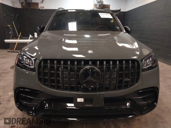 2025 Mercedes-Benz GLS 63 AMG with VIN 4JGFF8KE2SB318849, listed as a IAAI auction lot 41427082 with 442 mi miles and . Bid and sale history available at DreamBid. Image 12.