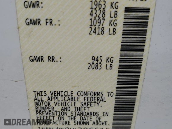 2020 Nissan Altima S with VIN 1N4BL4BV2LN306615, listed as a Copart auction lot 52211715 with 115,810 mi miles and Salvage Title. Bid and sale history available at carsss.com. Image 12.