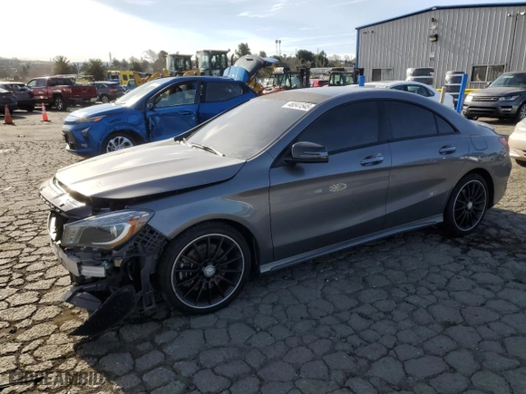 2016 Mercedes-Benz CLA with VIN WDDSJ4GB9GN390703, listed as a Copart auction lot 46541545 with 61,619 mi miles and Salvage Title. Bid and sale history available at carsss.com. Image 1.