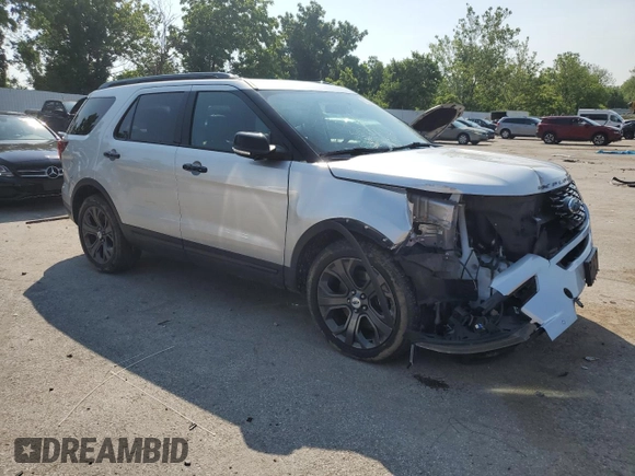 2018 Ford Explorer Sport with VIN 1FM5K8GT0JGA33518, listed as a Copart auction lot 58261255 with 78,074 mi miles and Salvage title. Bid and sale history available at DreamBid. Image 4.