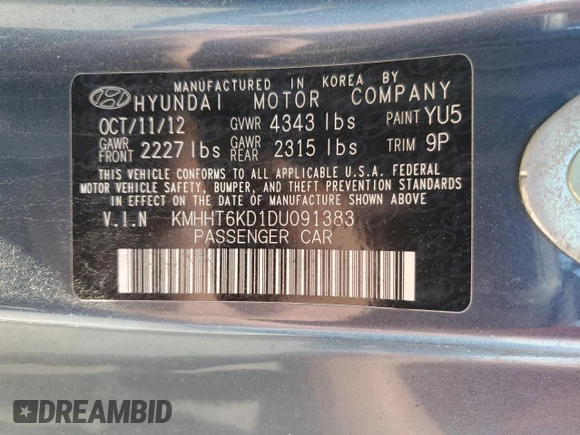2013 Hyundai Genesis Coupe Premium z VIN KMHHT6KD1DU091383, wystawiony jako Copart lot #55207835 z przebiegiem 145 825 mil mil oraz Szkody całkowita. Historia ofert i sprzedaży dostępna na DreamBid. Obrazek 12.