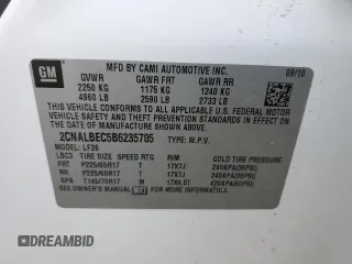 2011 Chevrolet Equinox LS with VIN 2CNALBEC5B6235705, listed as a Copart auction lot 88708705 with 200,782 mi miles and Clean Title. Bid and sale history available at carsss.com. Image 13.