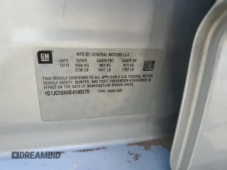 2014 Chevrolet Sonic LT with VIN 1G1JC5SH0E4148279, listed as a Copart auction lot 52308785 with 96,175 mi miles and Salvage Title. Bid and sale history available at DreamBid. Image 12.