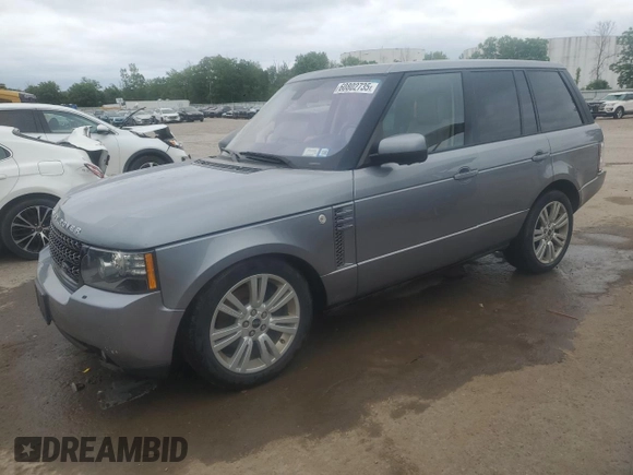 2012 Land Rover Range Rover HSE Lux with VIN SALMF1D44CA384472, listed as a Copart auction lot 60802735 with 130,960 mi miles and Salvage title. Bid and sale history available at DreamBid. Image 1.