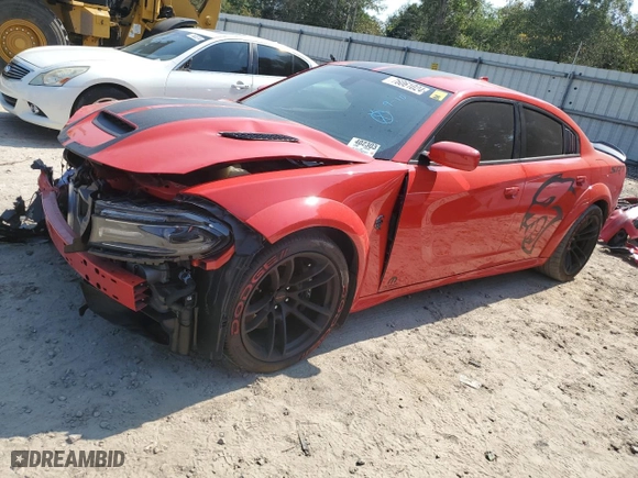 2021 Dodge Charger SRT Hellcat Redeye Widebody with VIN 2C3CDXL92MH615028, listed as a Copart auction lot 76061024 with 21,741 mi miles and Clean Title. Bid and sale history available at carsss.com. Image 1.