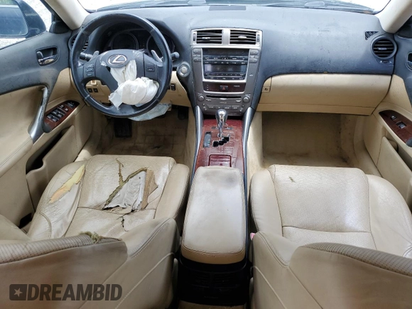 2008 Lexus IS 250 with VIN JTHBK262X85052613, listed as a Copart auction lot 60151025 with 355,990 mi miles and Salvage title. Bid and sale history available at DreamBid. Image 8.
