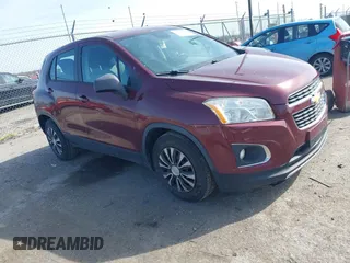 2016 Chevrolet Trax LS with VIN 3GNCJKSB1GL169260, listed as a IAAI auction lot 41775094 with 99,950 mi miles. Bid and sale history available at carsss.com. Image 1.