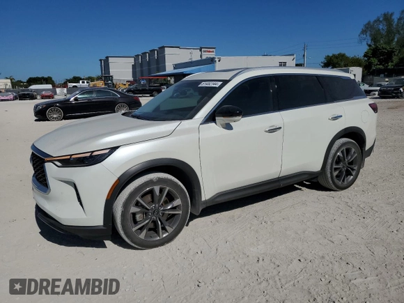 2023 Infiniti QX60 Luxe with VIN 5N1DL1FR1PC375985, listed as a Copart auction lot 81452144 with 16,913 mi miles and Salvage title. Bid and sale history available at DreamBid. Image 1.