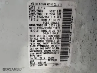 2013 Nissan Murano S with VIN JN8AZ1MW3DW308916, listed as a Copart auction lot 86877254 with 164,143 mi miles and Clean Title. Bid and sale history available at carsss.com. Image 12.