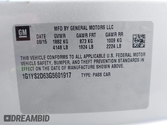 2016 Chevrolet Corvette Z06 2LZ with VIN 1G1YS2D63G5601917, listed as a IAAI auction lot 41829874 with 17,305 mi miles. Bid and sale history available at carsss.com. Image 9.