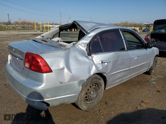 2002 Honda Civic LX with VIN 1HGES15522L074422, listed as a Copart auction lot 52536405 with Not Provided miles and Salvage Title. Bid and sale history available at DreamBid. Image 3.