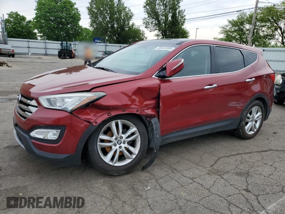 2013 Hyundai Santa Fe Sport z VIN 5XYZWDLA3DG023662, wystawiony jako Copart lot #55445495 z przebiegiem 120 000 mil mil oraz Szkoda całkowita • Salvage title. Historia ofert i sprzedaży dostępna na DreamBid. Obrazek 1.