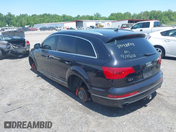 2013 Audi Q7 Premium Plus with VIN WA1LGBFE9DD008615, listed as a IAAI auction lot 42391563 with 108,569 mi miles and . Bid and sale history available at DreamBid. Image 3.