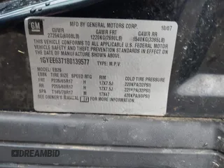 2008 Cadillac SRX RWD z VIN 1GYEE637180139577, wystawiony jako IAAI lot #42161039 z przebiegiem 159 816 mil mil oraz . Historia ofert i sprzedaży dostępna na DreamBid. Obrazek 9.