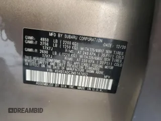 2021 Subaru Outback Premium with VIN 4S4BTADC2M3147852, listed as a Copart auction lot 63577195 with Not provided miles and Salvage title. Bid and sale history available at DreamBid. Image 14.