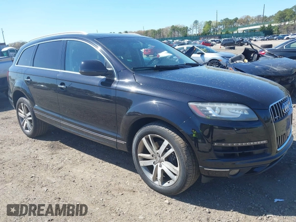 2014 Audi Q7 Premium Plus with VIN WA1LGAFE5ED014701, listed as a IAAI auction lot 42107552 with 98,919 mi miles and . Bid and sale history available at DreamBid. Image 1.