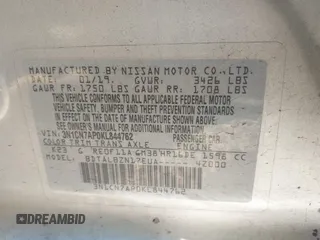 2019 Nissan Versa SV with VIN 3N1CN7AP0KL844762, listed as a IAAI auction lot 41900270 with 113,202 mi miles and . Bid and sale history available at DreamBid. Image 9.