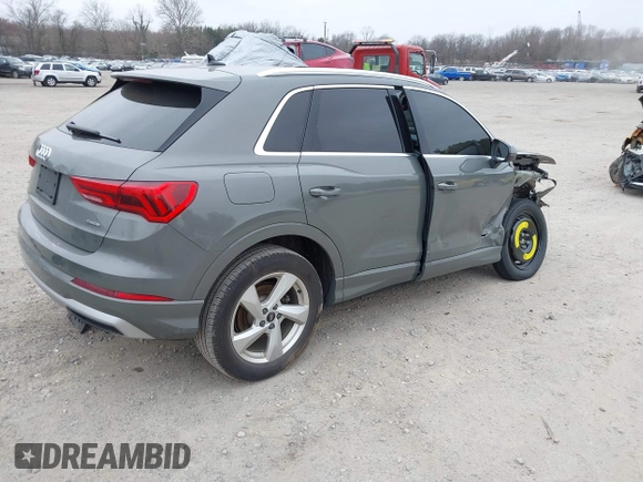 2022 Audi Q3 Premium with VIN WA1AUCF37N1096376, listed as a IAAI auction lot 41803368 with 39,168 mi miles and . Bid and sale history available at DreamBid. Image 4.