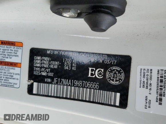 2017 Toyota 86 z VIN JF1ZNAA19H8706666, wystawiony jako Copart lot #45739535 z przebiegiem 60 824 mil mil oraz Szkoda całkowita • Salvage title. Historia ofert i sprzedaży dostępna na DreamBid. Obrazek 12.