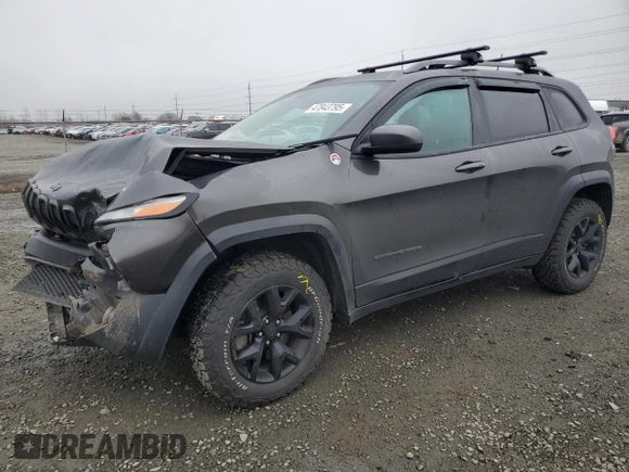 2017 Jeep Cherokee Trailhawk L Plus with VIN 1C4PJMBS2HW651480, listed as a Copart auction lot 47843795 with 96,842 mi miles and Salvage Title. Bid and sale history available at carsss.com. Image 1.