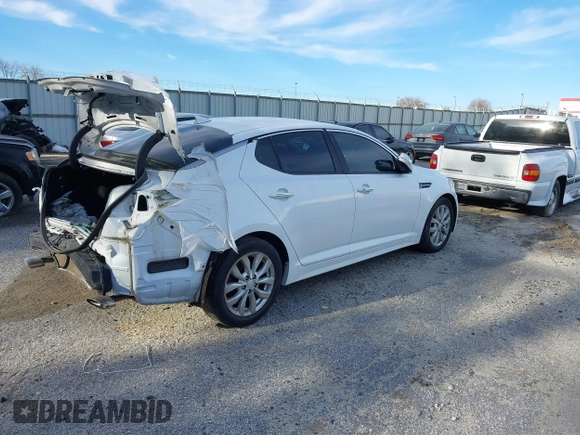 2015 Kia Optima EX with VIN 5XXGN4A77FG437245, listed as a IAAI auction lot 41560539 with 196,480 mi miles and . Bid and sale history available at DreamBid. Image 4.