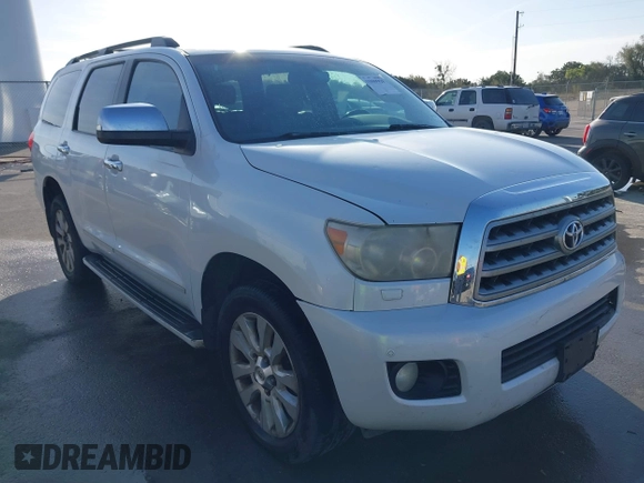 2008 Toyota Sequoia Platinum with VIN 5TDZY67A78S007926, listed as a IAAI auction lot 41809919 with 291,351 mi miles. Bid and sale history available at carsss.com. Image 1.