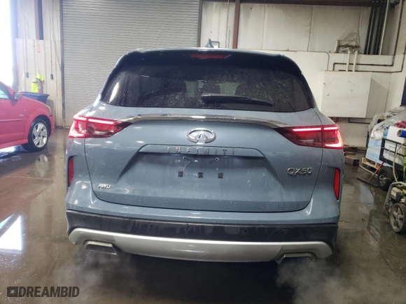 2022 Infiniti QX50 LUXE with VIN 3PCAJ5BB1NF113221, listed as a Copart auction lot 83482814 with 29,274 mi miles and Salvage Title. Bid and sale history available at carsss.com. Image 6.