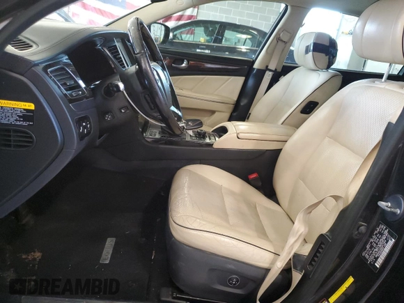 2014 Hyundai Equus Ultimate with VIN KMHGH4JH2EU077404, listed as a Copart auction lot 43586975 with Not provided miles and Salvage title. Bid and sale history available at DreamBid. Image 7.