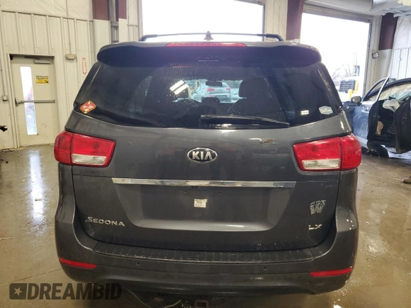 2016 Kia Sedona LX with VIN KNDMB5C17G6165581, listed as a Copart auction lot 53737215 with 160,030 mi miles and Non Repairable. Bid and sale history available at carsss.com. Image 6.