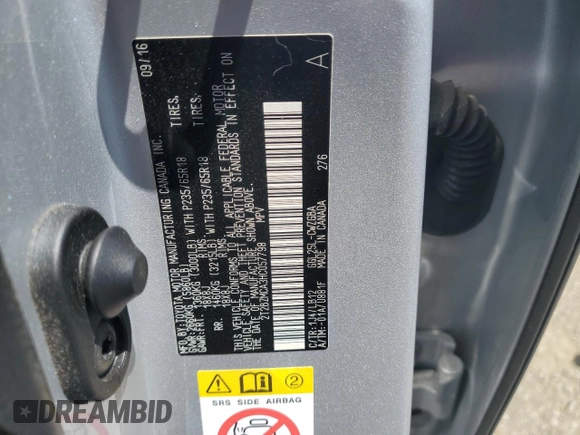 2017 Lexus RX 350 z VIN 2T2BZMCA3HC057798, wystawiony jako Copart lot #58393185 z przebiegiem 84 103 mil mil oraz Szkoda całkowita • Salvage title. Historia ofert i sprzedaży dostępna na DreamBid. Obrazek 13.