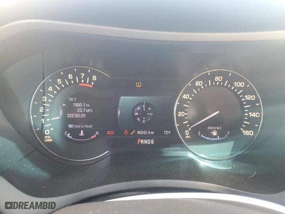 2013 Lincoln MKZ with VIN 3LN6L2G95DR813594, listed as a Copart auction lot 49281935 with 49,242 mi miles and Salvage Title. Bid and sale history available at carsss.com. Image 9.